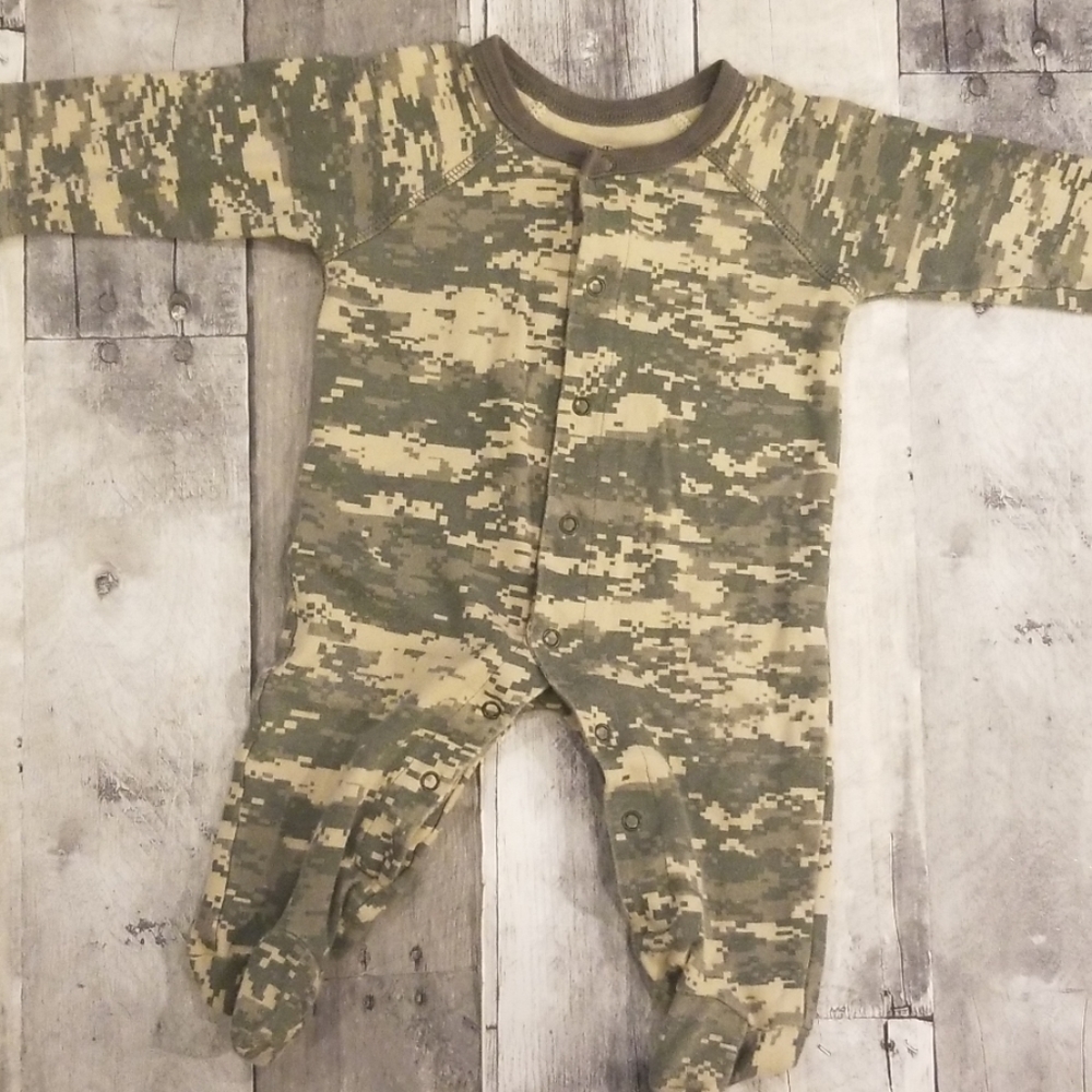 US Army baby button up onesie